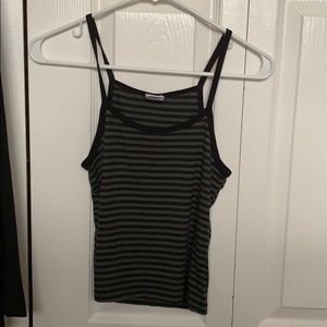 Black and green striped crop top